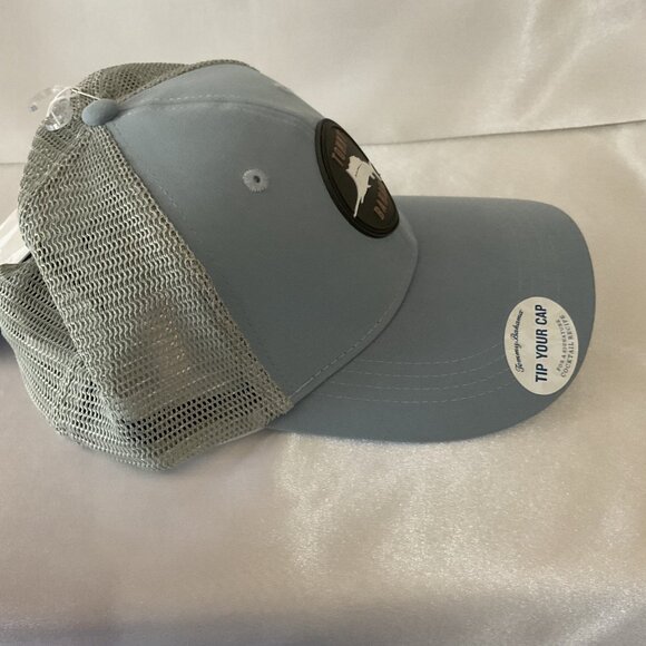 Tommy Bahama Blue Adjustable Trucker Hat With Mesh Back & Dolphin Logo - Picture 5 of 6